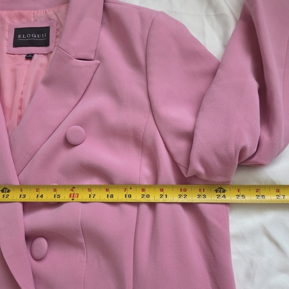 ELOQUII Barbiecore Pink Double Breasted Longline Blazer 22 Plus - Picture 5 of 7
